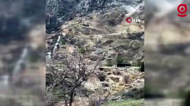 Dağdan kopan kaya parçaları Tut halkını tedirgin ediyor