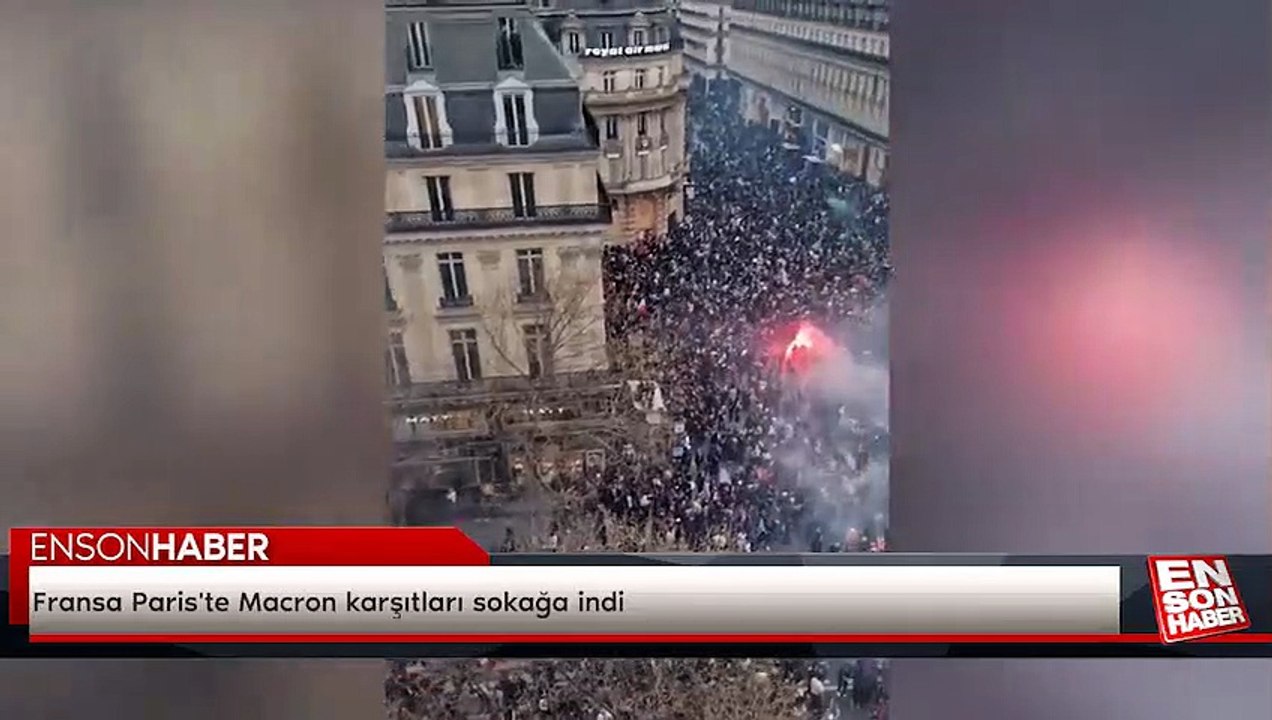 Fransa Paris'te Macron karşıtları sokağa indi