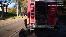 Incendio oggi a Bologna, il video dell'intervento dei vigili del fuoco