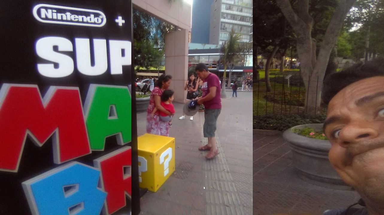 Super Mario Bros. La Película fanaticos se sacan fotos com portada de la pelicula del fontanero mas famoso