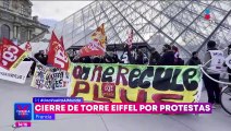 Torre Eiffel cierra sus puertas en apoyo a protestas por la reforma de pensiones