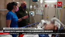 Garduño, acudió a recorrer diversos hospitales de Juárez, para visitar a las víctimas del incendio