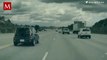 Captan en video aparatoso accidente en carretera de Los Ángeles provocado por una llanta