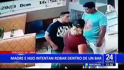 Cercado de Lima: Madre e hijo son detenidos cuando intentaban robar dentro de un bar