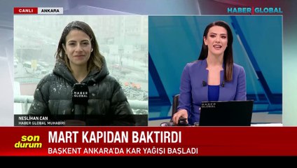 Mart kapıdan baktırdı! Ankara'ya lapa lapa kar yağdı