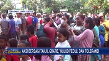 Bagikan Takjil Gratis, Toleransi yang Tinggi Antar Umat Beragama, Polisi dan Warga