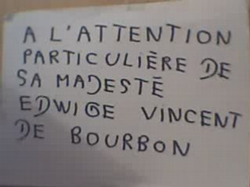 A L'ATTENTION D'EDWIGE VINCENT DE BOURBON !