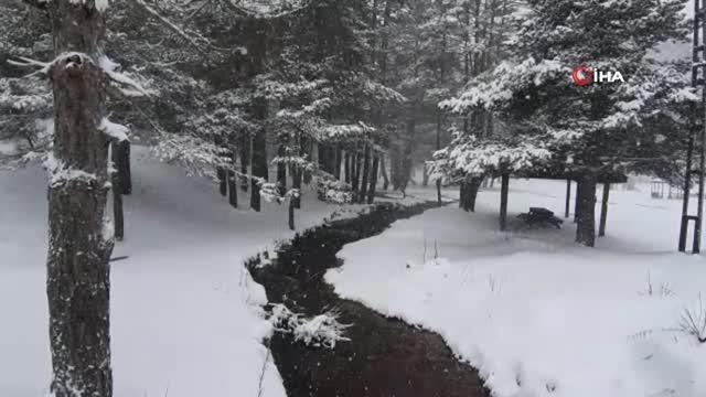 Abant'ta kar kalınlığı 15 santimi geçti