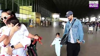 Neha Dhupia with her family spotted at Airport