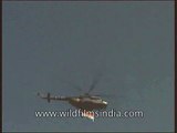 Helicopter flypast at the venue of Republic Day Parade in Delhi, India