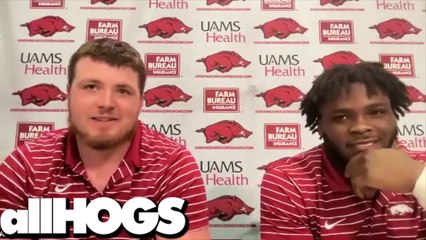 Download Video: Hogs' Brady Latham, Rocket Sanders After Spring Workout