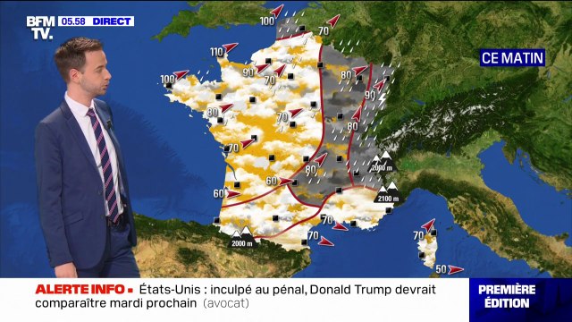 De la pluie sur une grande partie du pays ce vendredi, la Manche et le Pas-de-Calais en vigilance orange pour vents violents