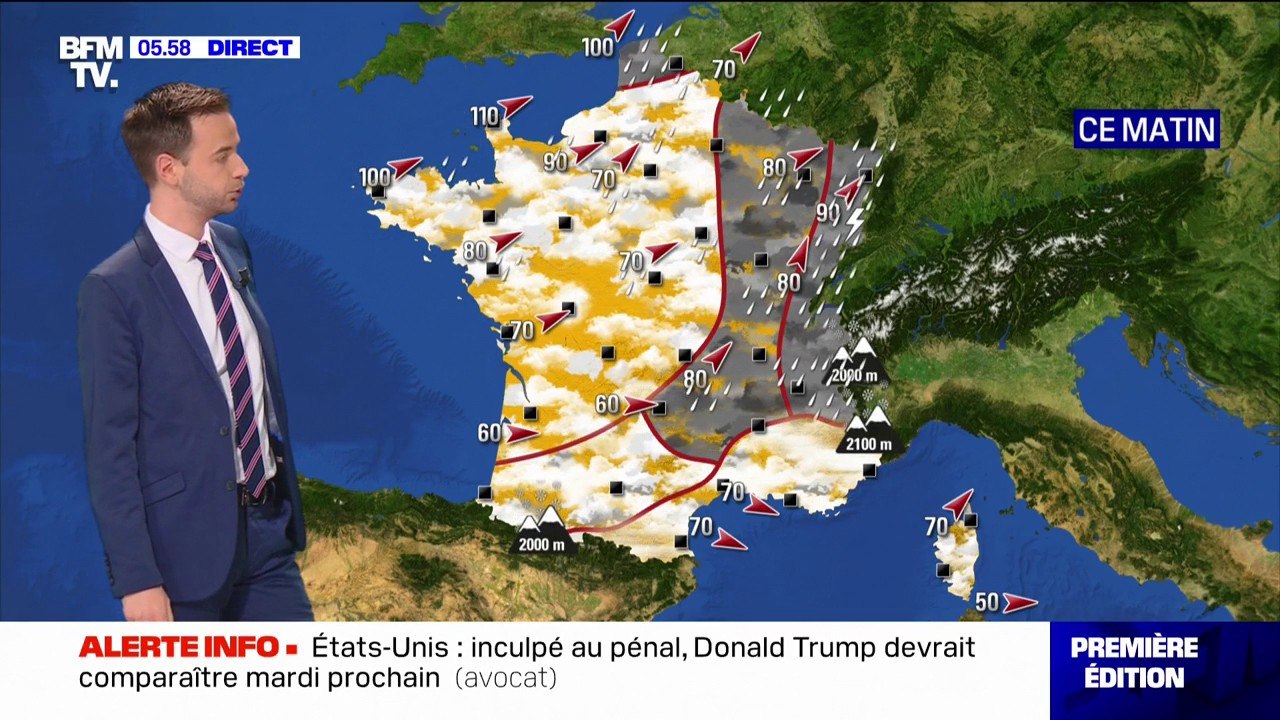 De la pluie sur une grande partie du pays ce vendredi, la Manche et le Pas-de-Calais en vigilance orange pour vents violents