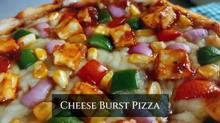 Domino's सारखा Cheese Burst पिझ्झा बनवा घरीच | How to make Domino's Style Cheese Burst Pizza at home | #cheeseburstpizza #pizza #poojasrecipes