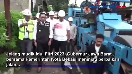 Persiapan Arus Mudik, Ridwan Kamil Tinjau Ruas Jalan Provinsi yang Rusak di Bekasi
