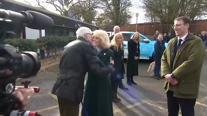 Paul O’Grady greets Camilla with a kiss before introducing her to puppy named ‘Sausage’
