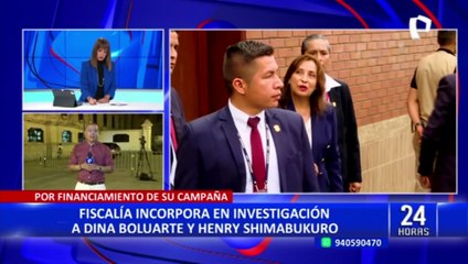 Fiscalía incluye a Dina Boluarte y Henry Shimabukuro en investigación por financiamiento ilegal