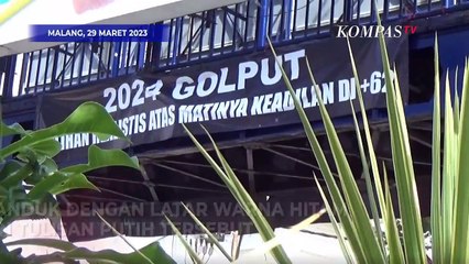 Muncul Spanduk Ajakan Golput Pemilu 2024 di Malang