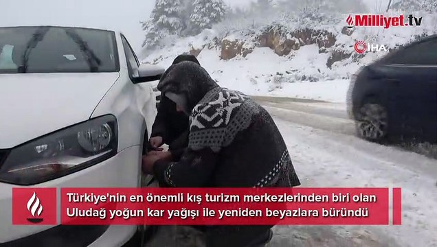 Uludağ'da kar 1 metreyi aştı! Zincirsiz çıkışa izin verilmiyor