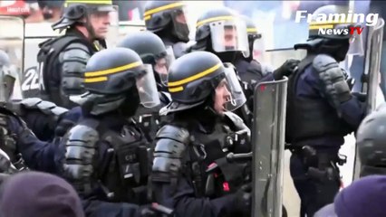 Bagai orang kerasukan setan! Polisi anti huru hara membabi buta pengunjuk rasa di Paris