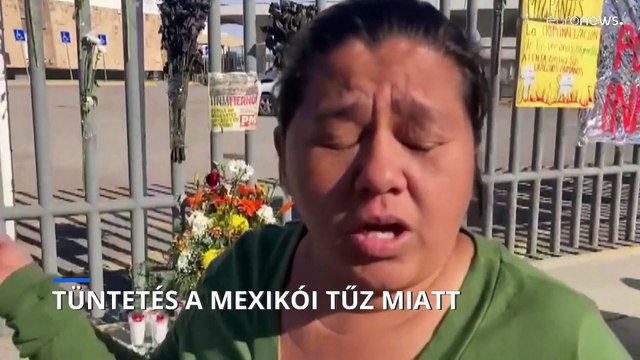 Tüntetés a mexikói menekülttáborban keletkezett tűz kezelése miatt