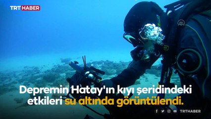 Depremin etkileri su altında görüntülendi