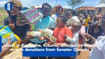 Locals in Kapuothe, Kisumu, affected by floods receive donations from Senator Ojienda