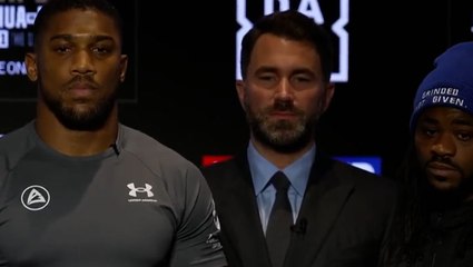 Anthony Joshua and Jermaine Franklin face off ahead of heavyweight fight