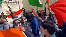 United States: Indians gather outside the Indian consulate in San Francisco in support of India's unity