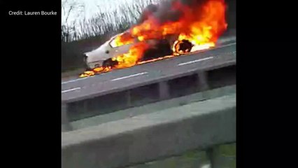 Car fire on the M2 between Chatham and Gillingham