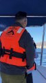 Humpback Whale Breaches Right Next to Boat