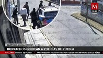 Hombres en estado de ebriedad golpean a dos policías en Puebla