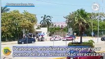 Peatones y estudiantes se niegan a usar puente de la Av. Universidad Veracruzana