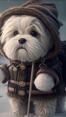 Cute and adorable White Tibetan Terrier dog