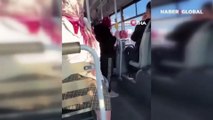 Otobüste kadınların 'boş koltuk' tartışması kamerada: Utanmadan saçını boyatmış, seni Çatalca’da yolacağım kınalı kafa!