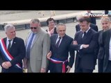 Emmanuel Macron arrive à Savines-le-Lac (Hautes-Alpes) pour présenter son plan eau