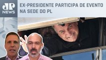 Apoiadores de Bolsonaro recebem ex-presidente na sede do PL em Brasília; Capez e Schelp analisam