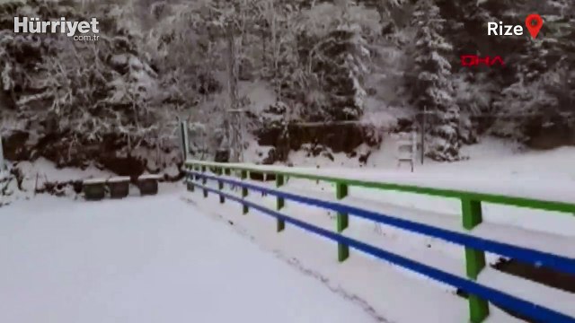 Bayburt ve Rize'de kar yağışı etkili oldu