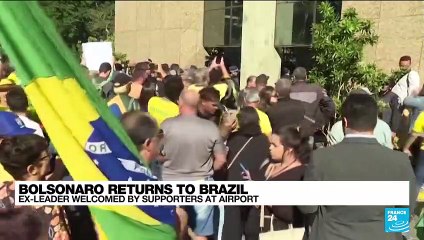 Bolsonaro lands back in Brazil to lead right-wing opposition