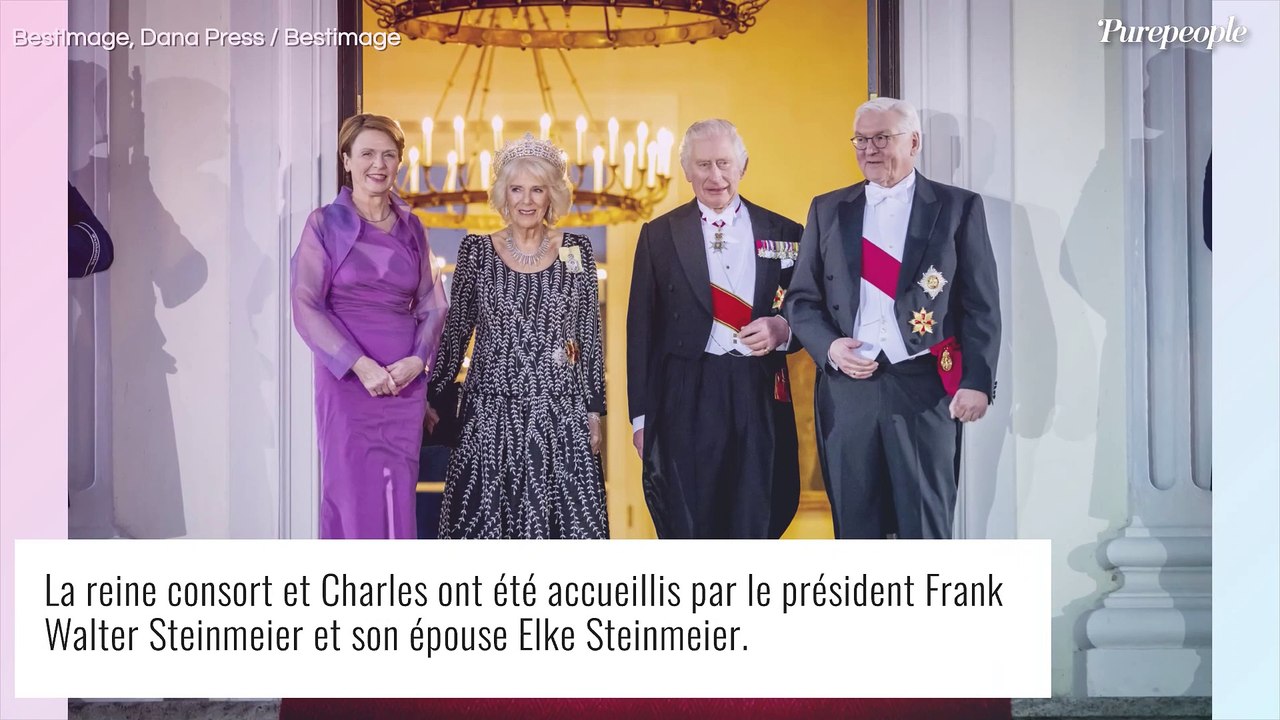 Camilla Parker Bowles : Tiare, gros collier de diamants et robe scintillante en Allemagne : la reine brille de mille feux !