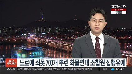 도로에 쇠못 700개 뿌린 화물연대 조합원 집행유예