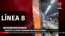 Fuertes lluvias inundan varias estaciones del Metro de la CdMx