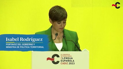 Isabel Rodríguez: "Nuestra lengua hay que proyectarla porque es la hora del español en el mundo"