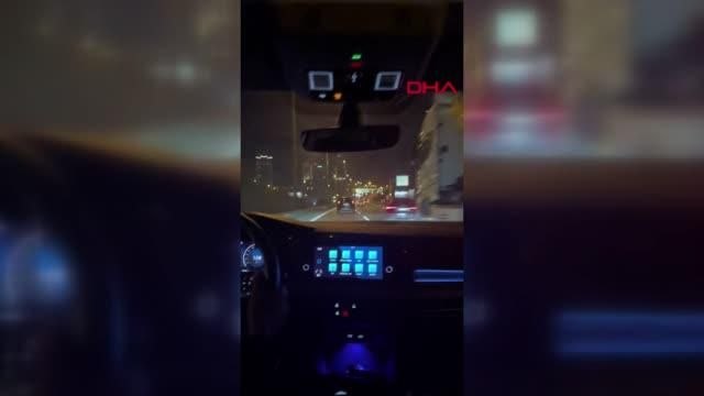 TEM'de makas atarak yarışan iki sürücü kamerada