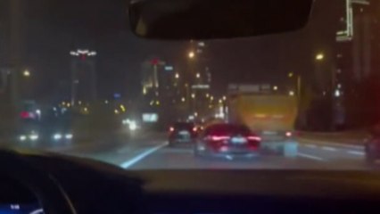 TEM’de makas atarak yarıştılar!