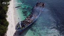 Smoke billows from Philippine ferry after fire