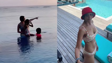 Mandira Bedi Maldives Vacation With Kids, Beach में बच्चों के साथ...| Boldsky