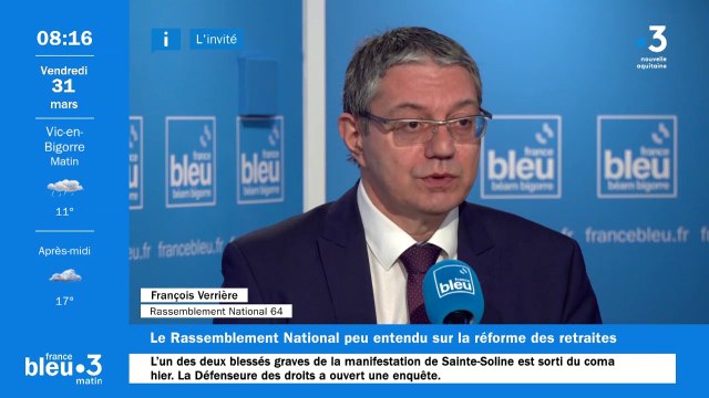 31/03/2023 - Invité : François Verrière, délégué départemental du Rassemblement National dans les Pyrénées-Atlantiques