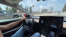 First Time in Tesla Car - (Self Driving)