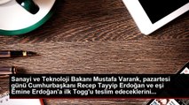 Sanayi ve Teknoloji Bakanı Mustafa Varank, pazartesi günü Cumhurbaşkanı Recep Tayyip Erdoğan ve eşi Emine Erdoğan'a ilk Togg'u teslim edeceklerini...